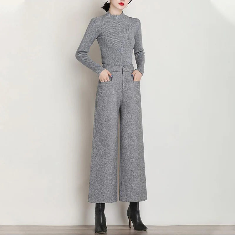 Lira Pantaloni da Donna in Lana Spessi Ampi per Stile Casual | Comodi, Con Tasche 4