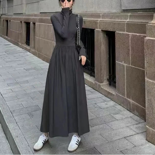 Livia Abito da Donna Hepburn Grigio con Collo Alto | Elegante, invernale 6
