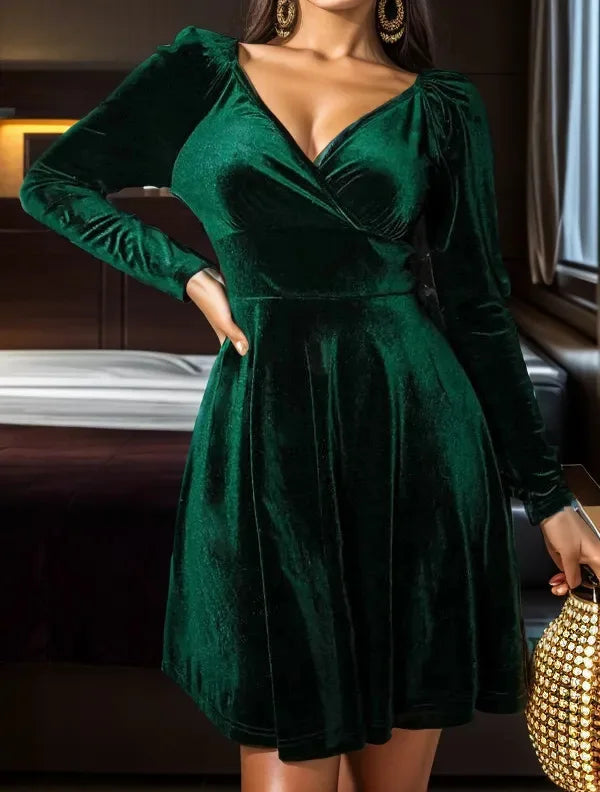 Livia Abito da Donna in Velluto Maniche Lunghe | Elegante, Autunnale 7