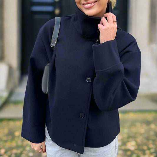 Livia Cappotto da Donna in Lana Elegante con Collo a Revers | Maniche Lunghe, Taglio Ampio 0