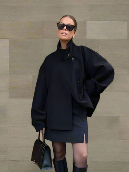 Livia Cappotto da Donna in Lana Elegante con Collo a Revers | Maniche Lunghe, Taglio Ampio 3