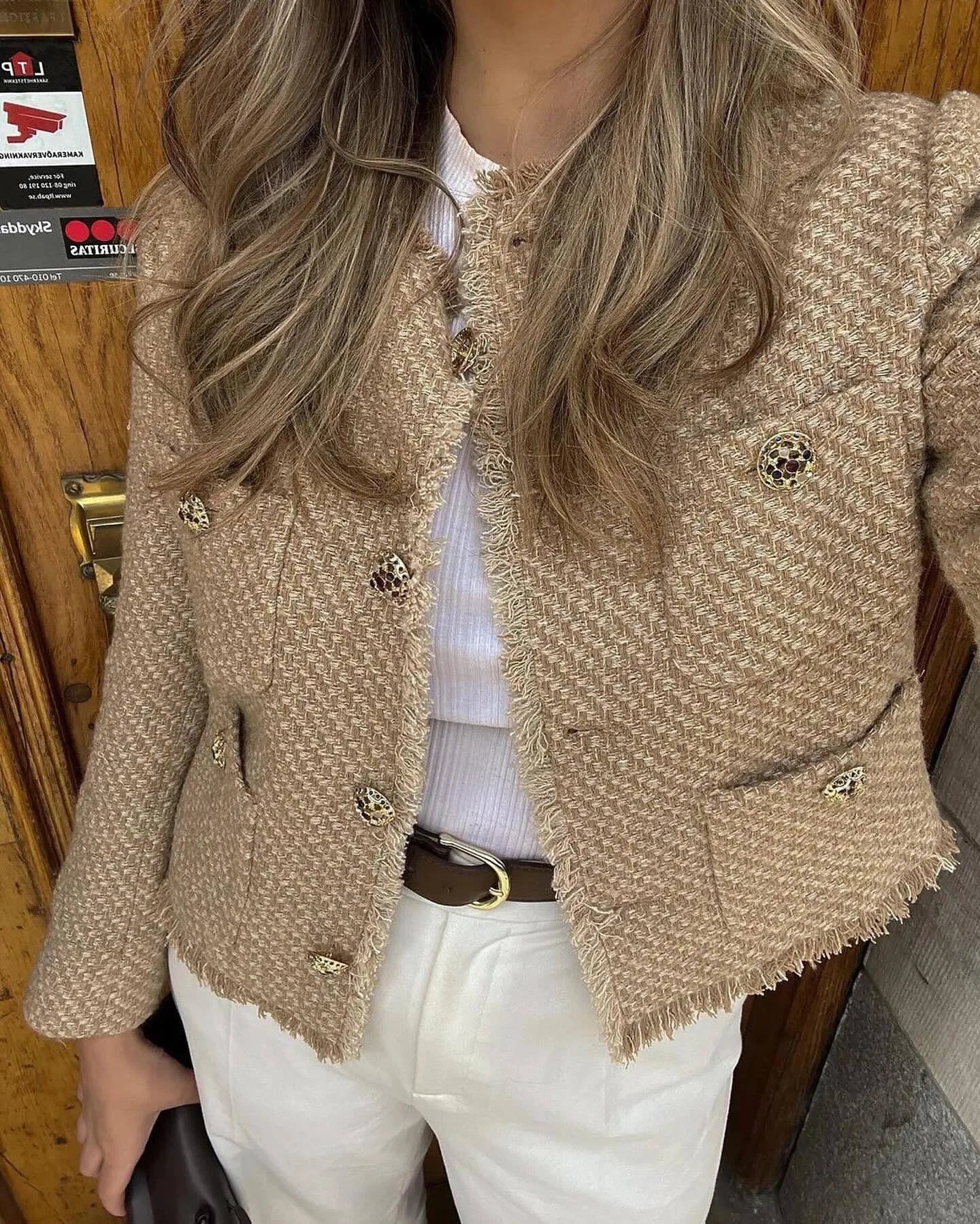 Livia Giacca da Donna Invernale in Tweed | Elegante, Maniche Lunghe 0