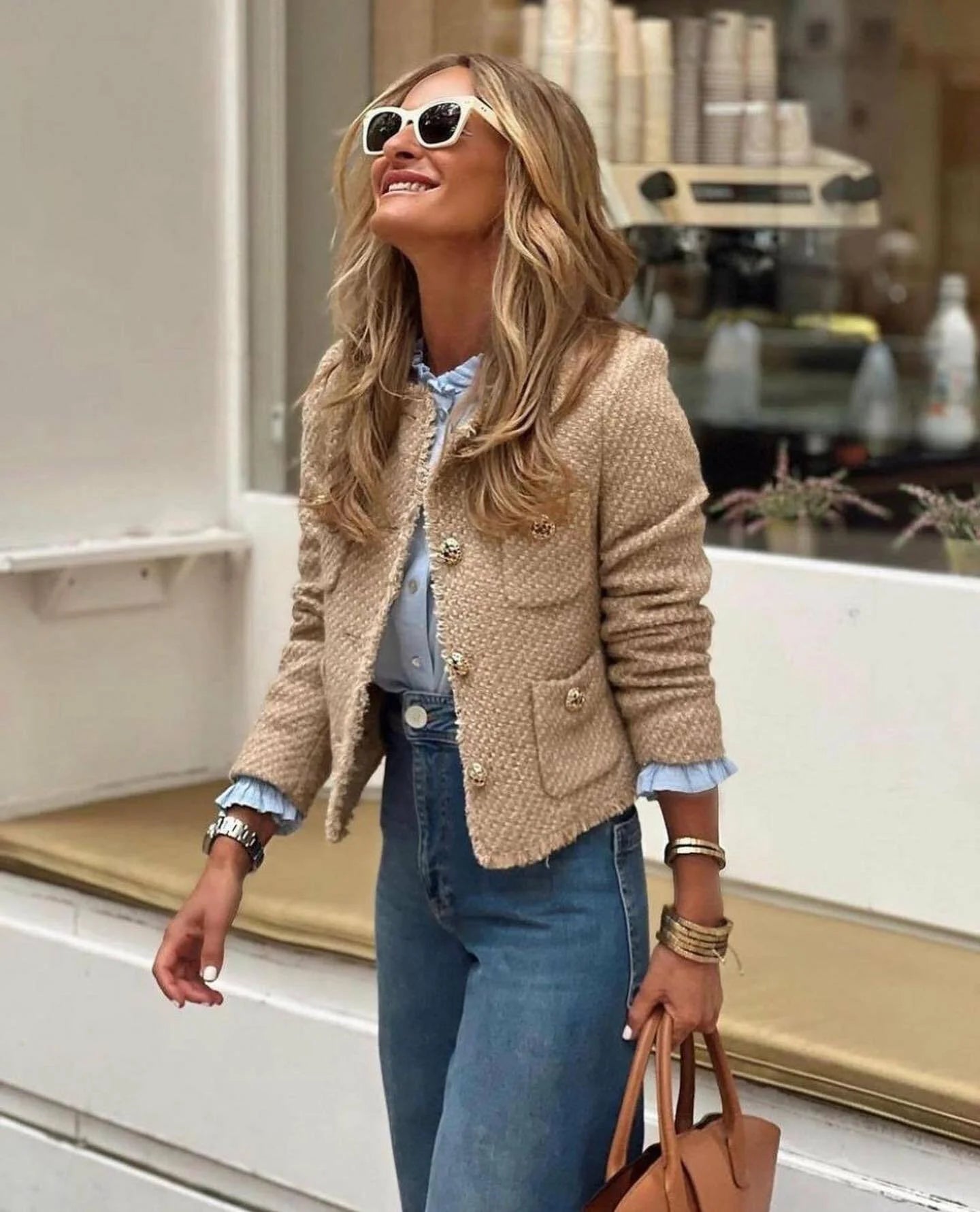 Livia Giacca da Donna Invernale in Tweed | Elegante, Maniche Lunghe 2