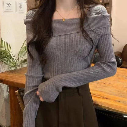 Livia Maglione Donna a Spalle Scoperte Traspirante | Elegante, Maniche Lunghe 0
