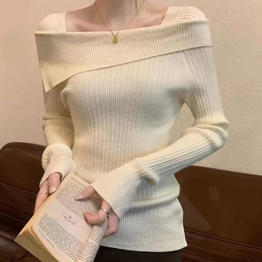 Livia Maglione Donna a Spalle Scoperte Traspirante | Elegante, Maniche Lunghe 1