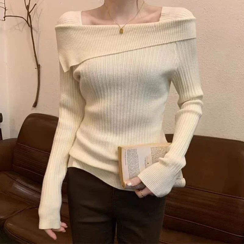 Livia Maglione Donna a Spalle Scoperte Traspirante | Elegante, Maniche Lunghe 2