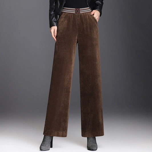 Livia Pantaloni in Velluto a Coste da Donna Eleganti a Vita Alta | Comodi, Larghi 2