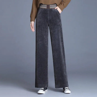 Livia Pantaloni in Velluto a Coste da Donna Eleganti a Vita Alta | Comodi, Larghi 4
