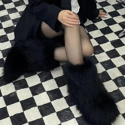 Livia Stivali da Donna Alti in Pelliccia Sintetica | Caldi, Antiscivolo 1