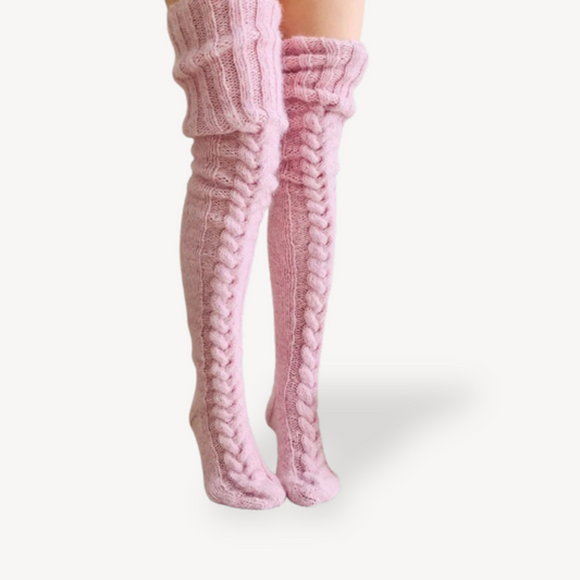 Lola Donna Calze Thigh High | Maglia Cable, Morbide e Calde 1