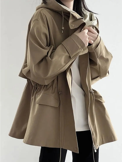 Luma Cappotto da Donna Trench Impermeabile in Cotone | Casual, Corto 0