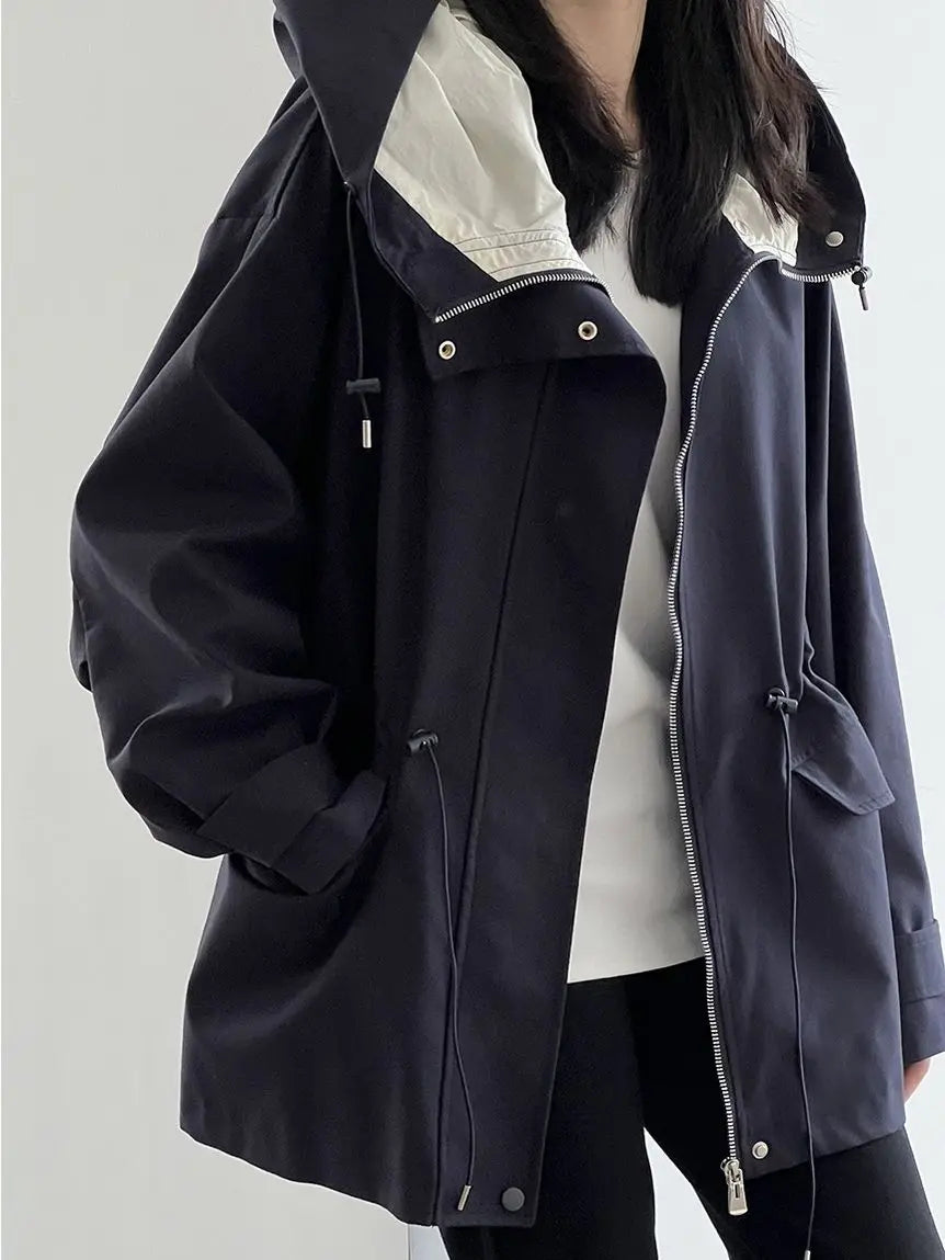 Luma Cappotto da Donna Trench Impermeabile in Cotone | Casual, Corto 1