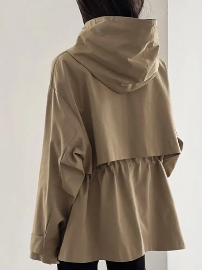 Luma Cappotto da Donna Trench Impermeabile in Cotone | Casual, Corto 2