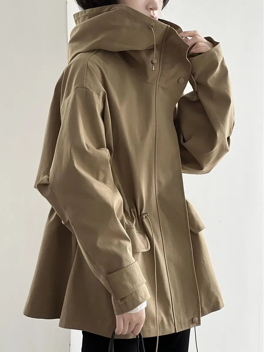 Luma Cappotto da Donna Trench Impermeabile in Cotone | Casual, Corto 3
