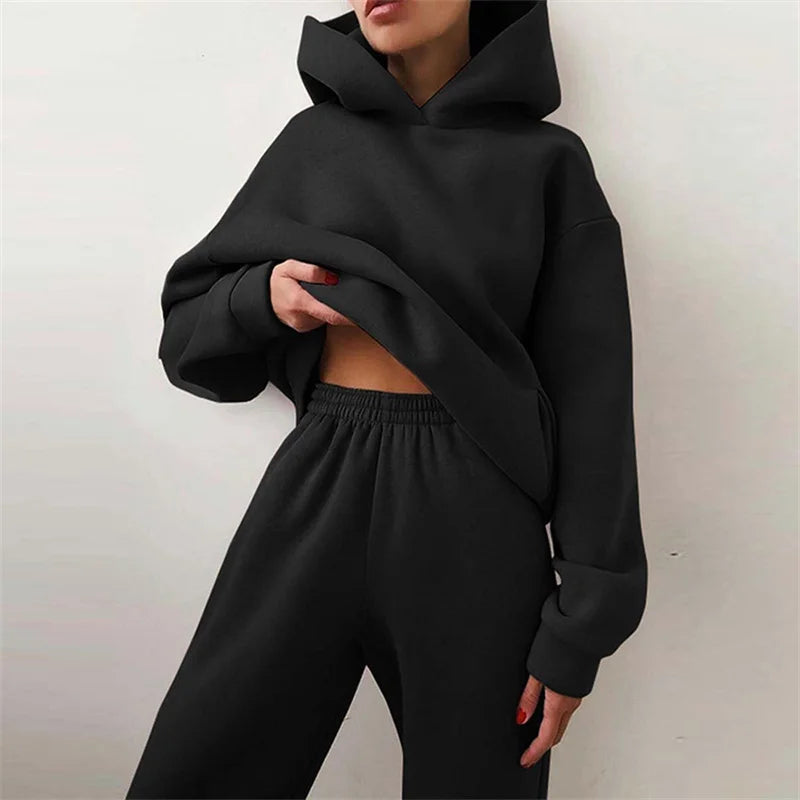 Lumo Completo da Donna Sportivo in Cotone con Felpa Oversize | Comodo, Pantaloni Lunghi 2