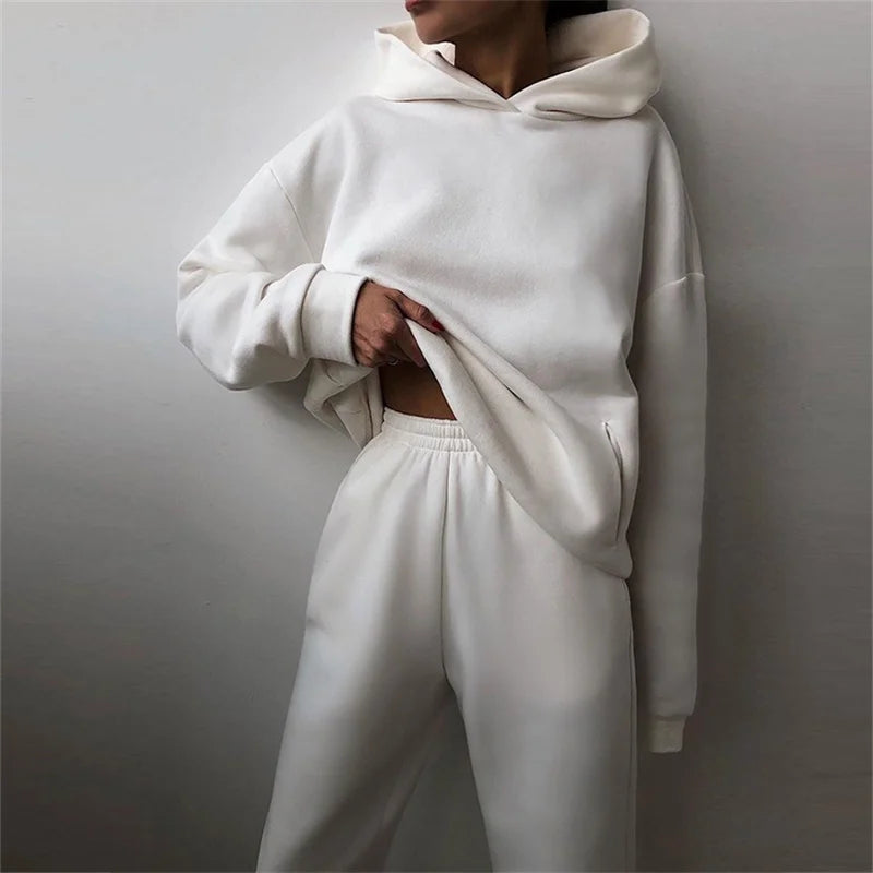 Lumo Completo da Donna Sportivo in Cotone con Felpa Oversize | Comodo, Pantaloni Lunghi 3