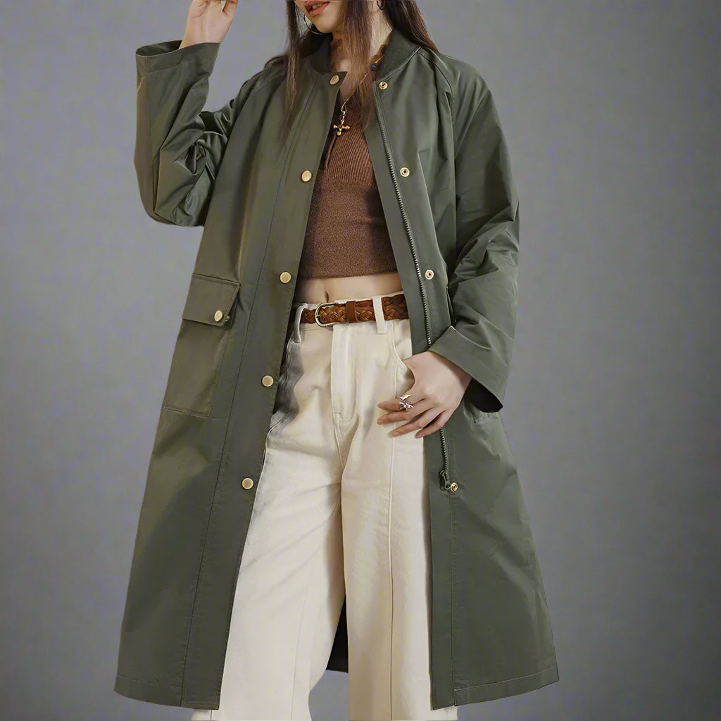 Lunai Cappotto da Donna Trench Leggero | Oversize, con Tasche Flap 0