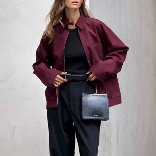 Mura Giacche da Bomber Donna con Zip Retro | Maniche Lunghe, Comoda e Elegante 1