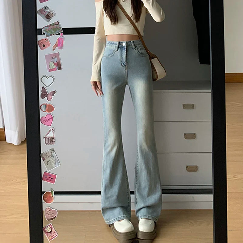 Juno Jeans Donna Skinny a Zampa d'Elefante | a Vita Alta, Elasticizzati, Y2K