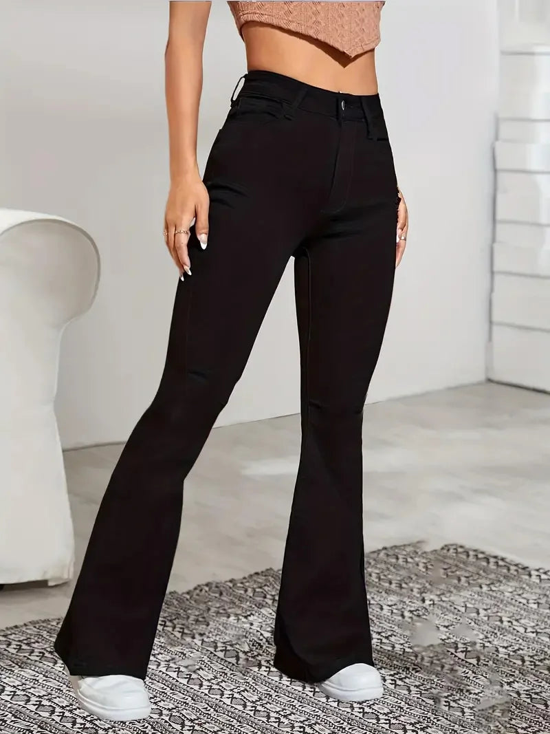 Juno Jeans Donna Skinny a Zampa d'Elefante | a Vita Alta, Elasticizzati, Y2K