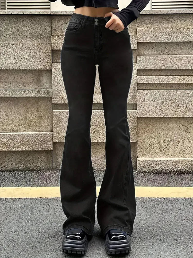 Juno Jeans Donna Skinny a Zampa d'Elefante | a Vita Alta, Elasticizzati, Y2K