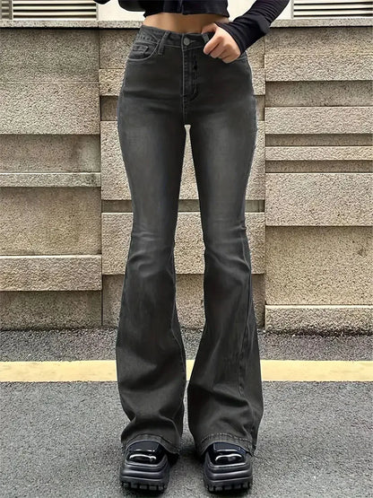 Juno Jeans Donna Skinny a Zampa d'Elefante | a Vita Alta, Elasticizzati, Y2K
