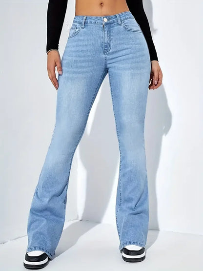 Juno Jeans Donna Skinny a Zampa d'Elefante | a Vita Alta, Elasticizzati, Y2K