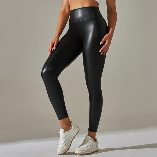 Sole Leggings da Donna in PU Pelle Alta Vita | Oversize, Colorati, Comodi 0