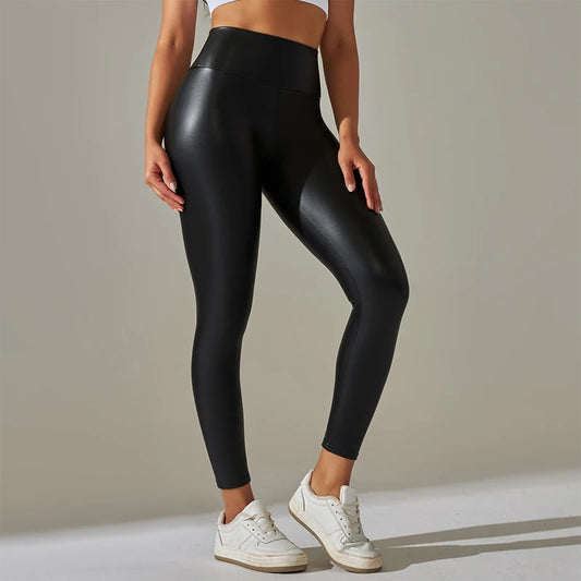 Sole Leggings da Donna in PU Pelle Alta Vita | Oversize, Colorati, Comodi 1