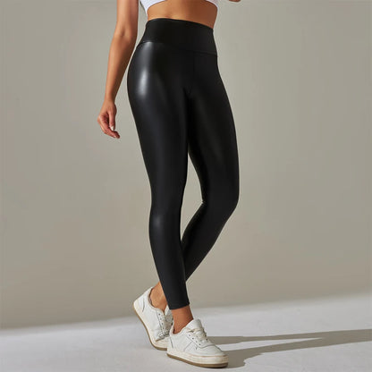 Sole Leggings da Donna in PU Pelle Alta Vita | Oversize, Colorati, Comodi 5