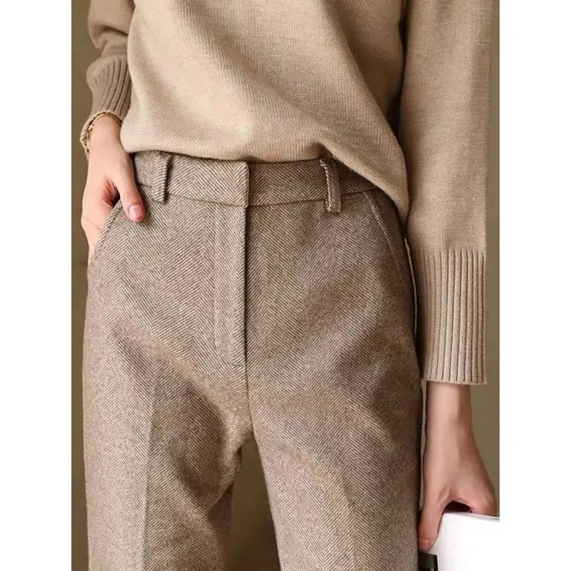 Tavia Pantaloni da Tweed Eleganti per Donna | Vita Alta, Effetto Snellente, Stile Professionale 0