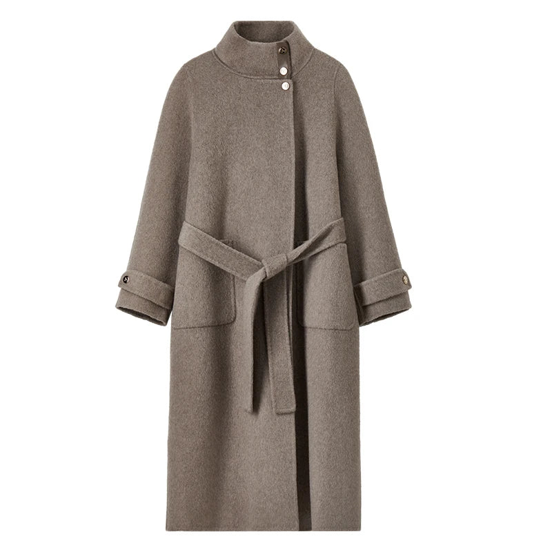 Vento Cappotto Lungo da Donna in Lana | Fit Comodo, Doppio Senso 5