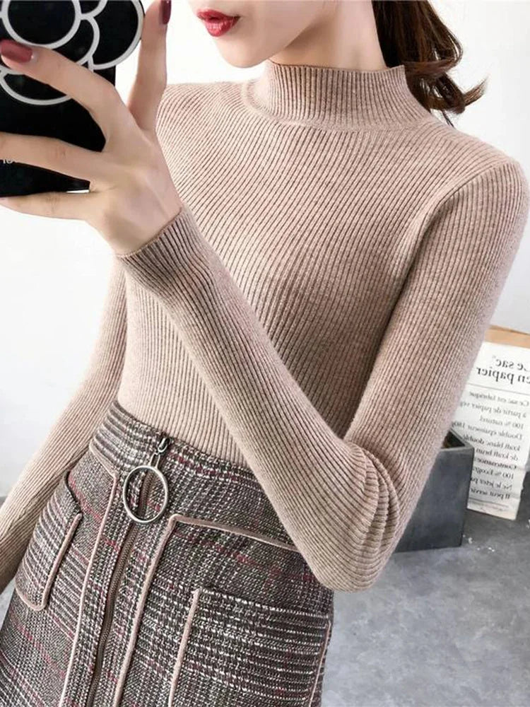 Vento Maglione da Donna a Collo Alto Vintage Slim | Traspirante, Facile da Abbinare 4