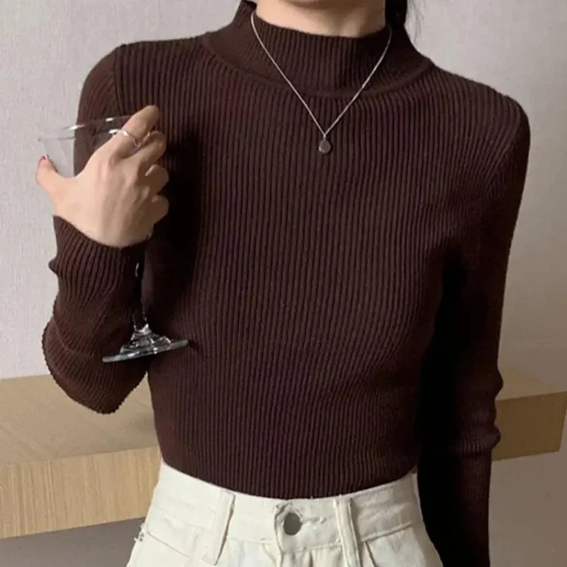 Vento Maglione da Donna a Collo Alto Vintage Slim | Traspirante, Facile da Abbinare 6