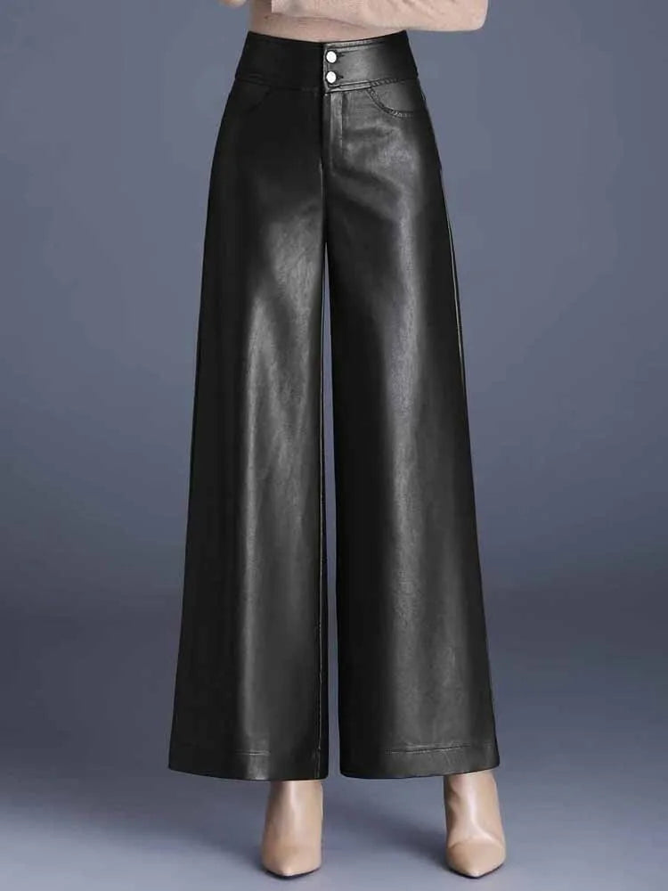 Zuzka Pantaloni da Donna in Pelle Sintetica Eleganti per Autunno | Caldi, Lunghi, Versatili 3