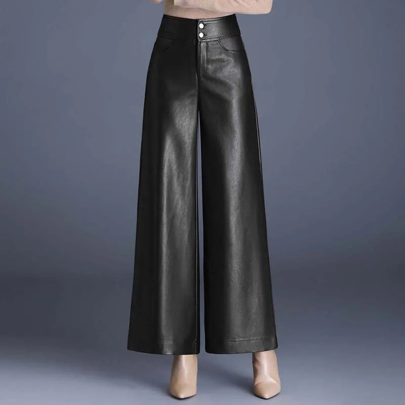 Zuzka Pantaloni da Donna in Pelle Sintetica Eleganti per Autunno | Caldi, Lunghi, Versatili 6