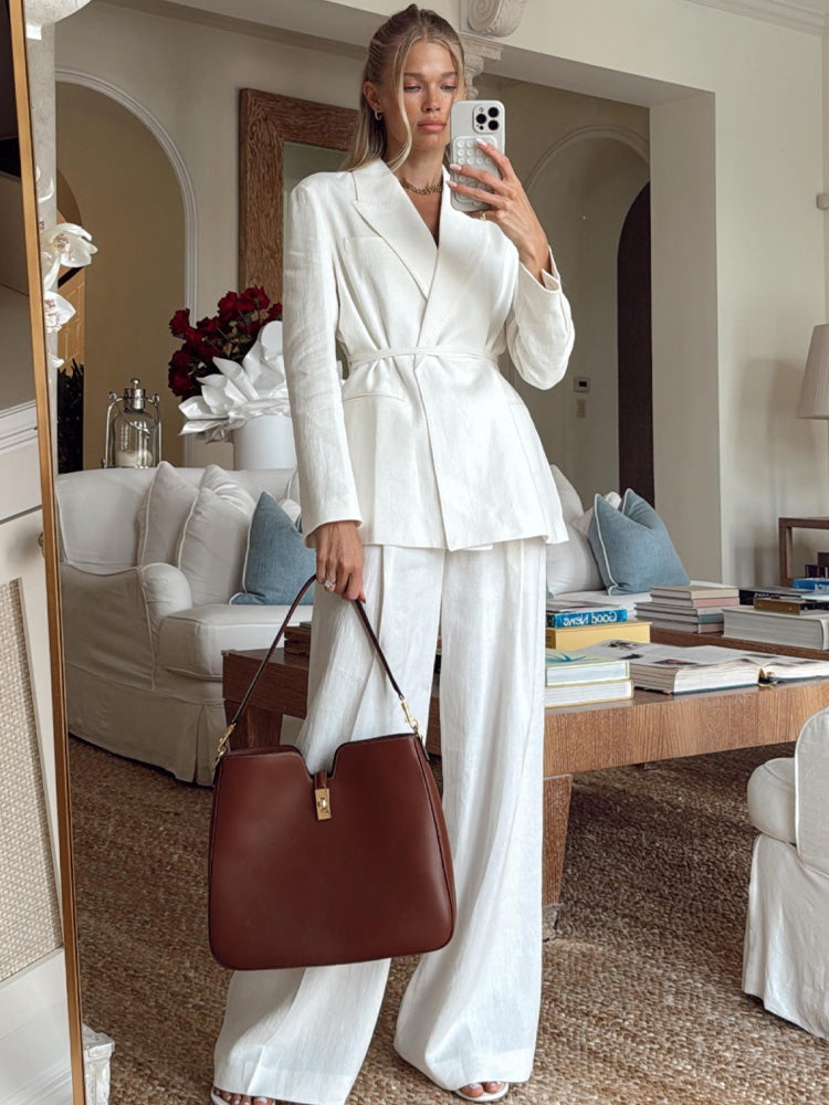 Callista Completo con Lacci da Donna | Blazer Collo a Rever e Pantaloni Vita Alta