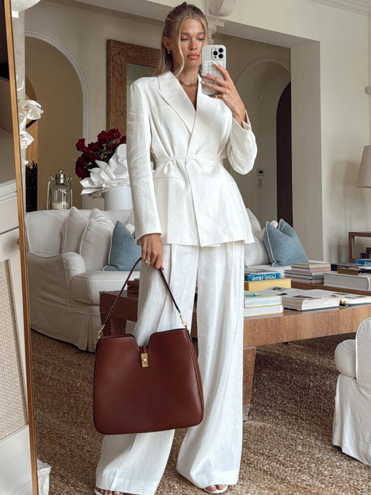 Callista Completo con Lacci da Donna | Blazer Collo a Rever e Pantaloni Vita Alta