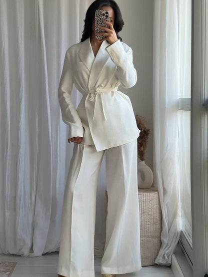 Callista Completo con Lacci da Donna | Blazer Collo a Rever e Pantaloni Vita Alta
